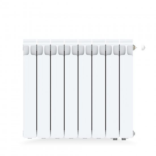 Радиатор секционный Rifar Monolit 500/100 биметалл 8 секций нижнее правое подключение цвет белый