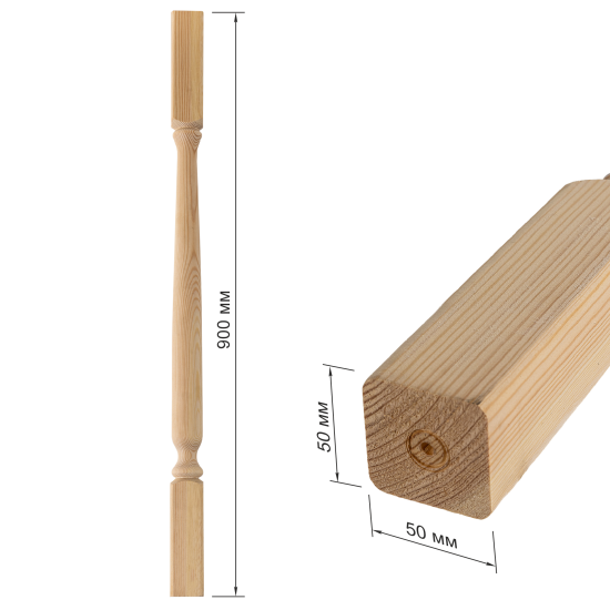 Балясина массив хвоя сорт Экстра Амфора 50x50x900 мм