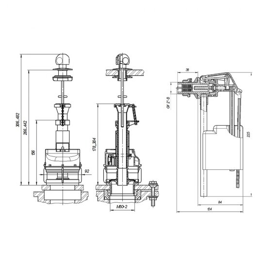 Арматура для унитаза Инкоэр боковой подвод 1/2 ручка пластик хром (И-СБа-БпрН-А-В Р)