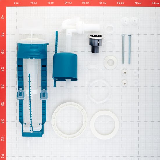 Арматура для унитаза Инкоэр боковой подвод 1/2 кнопка пластик хром (И-СБ1-БпрН-А-В Р)