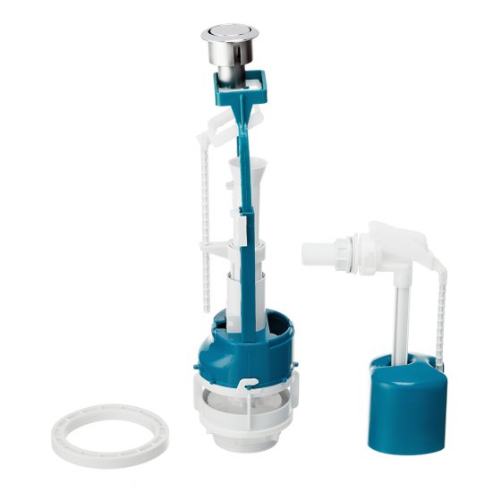 Арматура для унитаза Инкоэр боковой подвод 1/2 кнопка пластик хром (И-СБ1-БпрН-А-В Р)