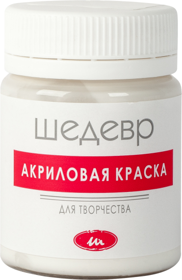 Краска акриловая Шедевр глянцевая цвет белый 60 г