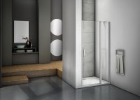Душевая дверь в нишу Makiato WTW-OD-130-C-WE, 185x130 см хромированный профиль прозрачное стекло распашная