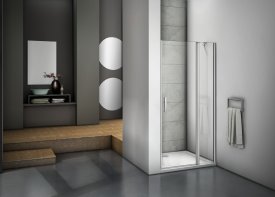 Душевая дверь в нишу Makiato WTW-OD-130-C-WE, 185x130 см хромированный профиль прозрачное стекло распашная