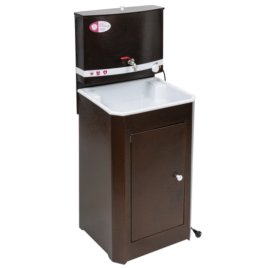 Дачный умывальник Мастерица 17л белый с водонагревателем медный