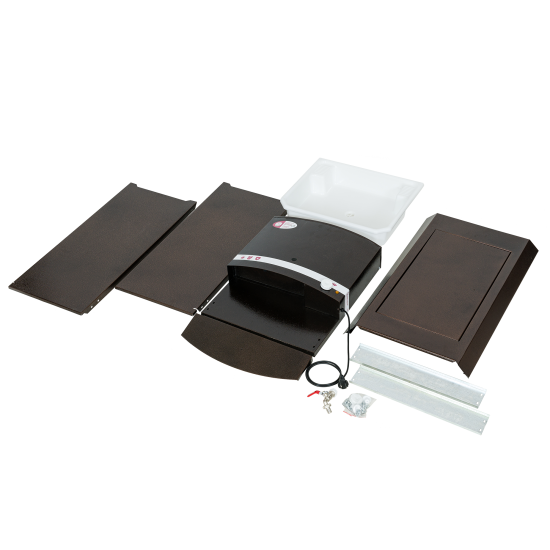 Дачный умывальник Мастерица 17л белый с водонагревателем медный