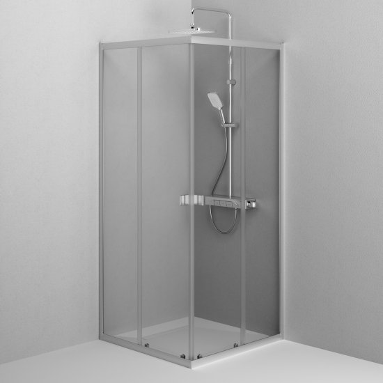 Душевая ширма Moxie AM.PM квадратная 88.4x90x185см цвет профиля хром раздвижная стекло 6мм прозрачное
