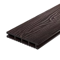 Террасная доска Decking цвет Темный орех 3000x150x24 мм двусторонняя вельвет/структура дерева 0.45 м²