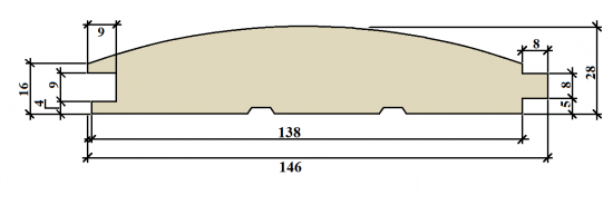 Блок-хаус хвоя 28x146x3000 мм сорт Норма 3 шт. 1.31 м²