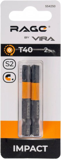 Бита ударная Rage 554250 T40x50 мм, 2 шт.