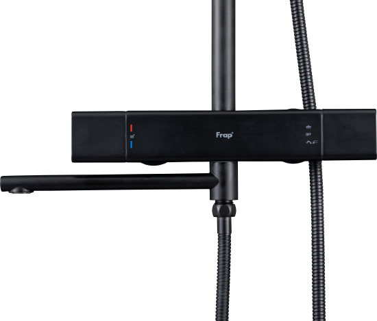 Душевая система Frap Arne F25204-6 с термостатом 3 режима цвет черный