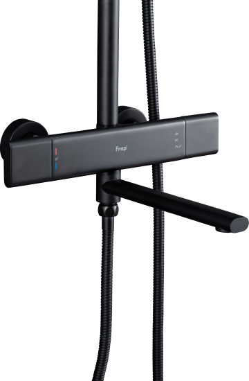 Душевая система Frap Arne F25204-6 с термостатом 3 режима цвет черный