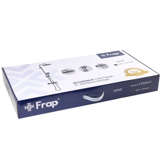 Душевая система Frap Arne F25204-6 с термостатом 3 режима цвет черный