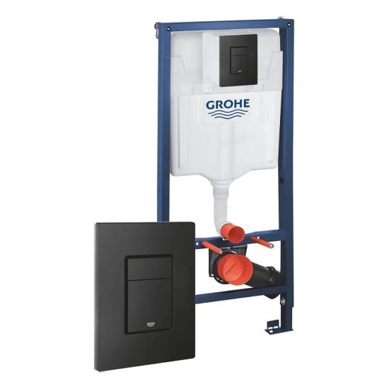 Инсталляция Grohe Solido для подвесного унитаза с кнопкой черной матовой