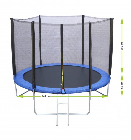Батут с защитной сеткой ø244 см до 100 кг