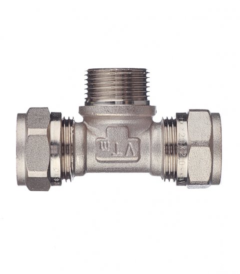 Тройник VALTEC (VTm.333.N.200520) 20 обж(ц) х 3/4 НР(ш) х 20 обж(ц)