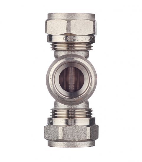 Тройник VALTEC (VTm.333.N.200520) 20 обж(ц) х 3/4 НР(ш) х 20 обж(ц)