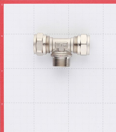 Тройник VALTEC (VTm.333.N.200520) 20 обж(ц) х 3/4 НР(ш) х 20 обж(ц)