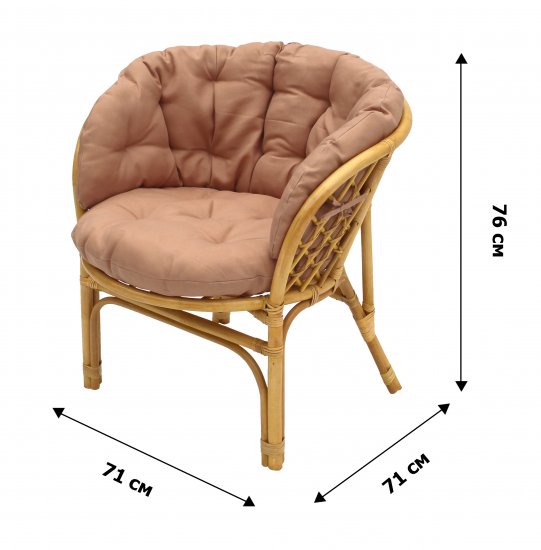 Набор садовой мебели Багамы Премиум мини ротанг/полиэстер/стекло бежевый/медовый: 2 кресла и стол