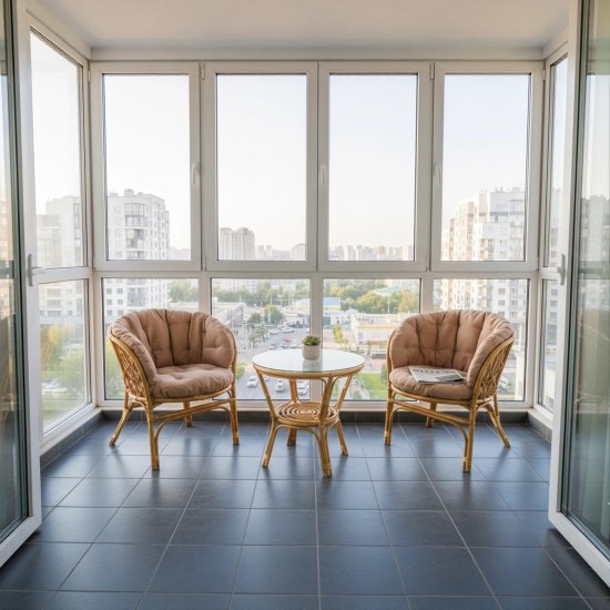 Набор садовой мебели Багамы Премиум мини ротанг/полиэстер/стекло бежевый/медовый: 2 кресла и стол