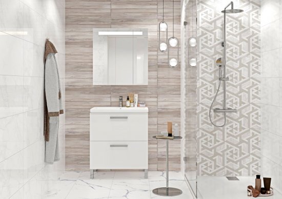 Плитка настенная Cersanit Marvel 17351 29.8x59.8 см 1.425 м² глянцевая рельефная цвет белый