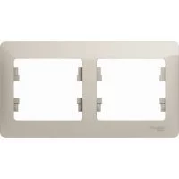 Горизонтальная двухместная рамка Systeme Electric Glossa