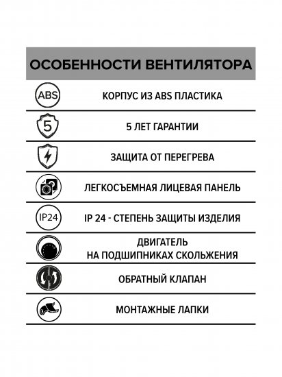 Вентилятор осевой вытяжной Era Wave D120 мм 30 дБ 140 м3/ч обратный клапан цвет белый