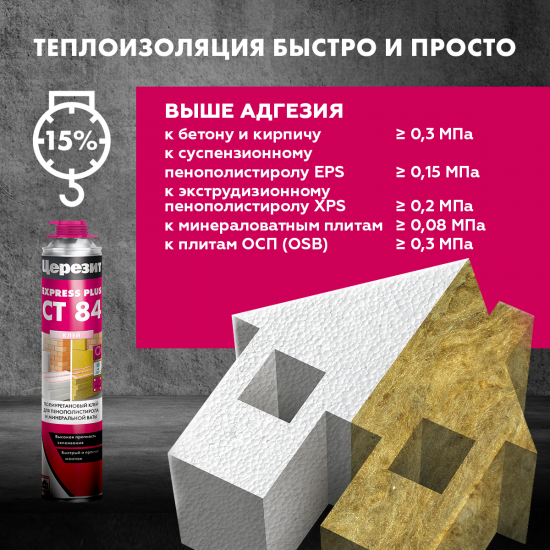 Клей полиуретановый Ceresit CT 84 850 мл