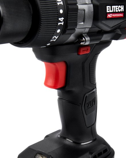 Дрель-шуруповерт аккумуляторная ударная бесщеточная Elitech HD CD20BL2, 20 В Li-ion 4 Ач