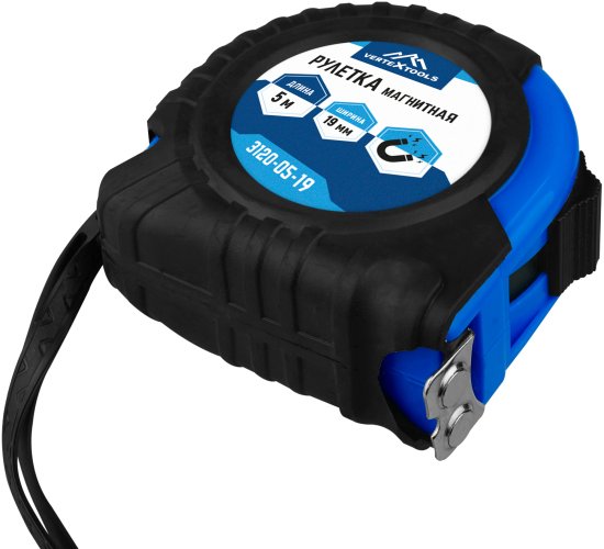 Рулетка Vertextools с магнитным наконечником 5 м x 19 мм