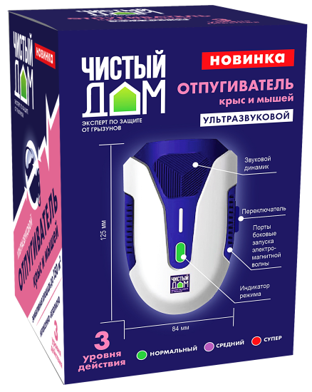 Отпугиватель крыс и мышей Чистый дом 06-192 пластик