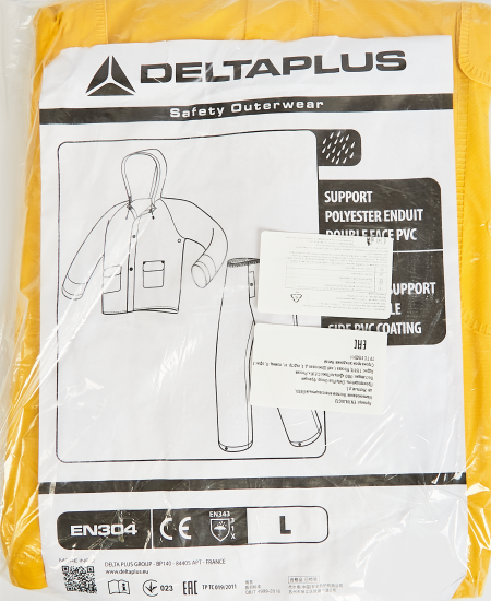 Костюм влагозащитный Delta Plus EN304 размер XXL цвет желтый