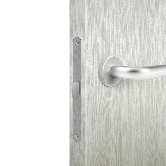 Дверь межкомнатная глухая с замком и петлями в комплекте Пронто 60x200 см ПВХ цвет светлый древесная структура