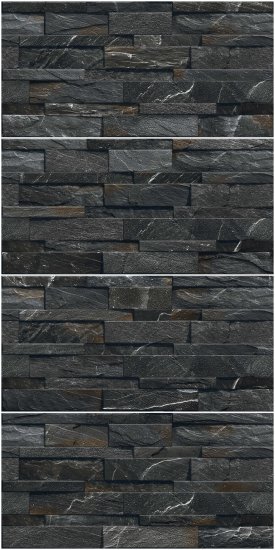 Глазурованный керамогранит Concor Slate Black 30x60 см 1.08 м² матовый цвет тёмно-серый камень
