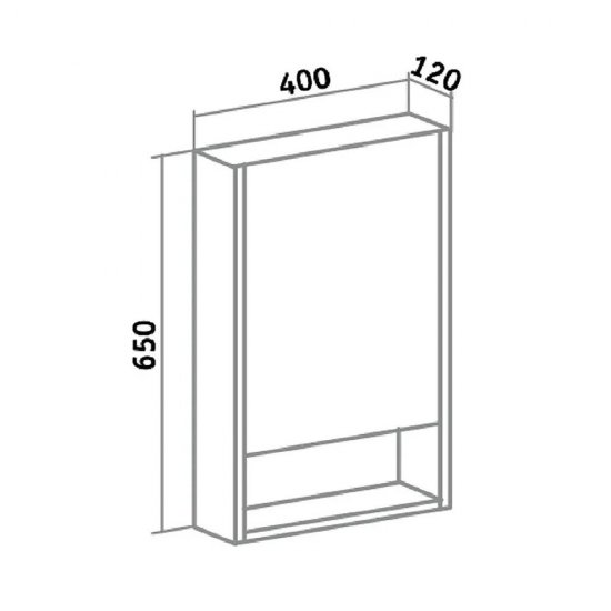 Зеркальный шкаф Runo Микра 40х65х12 см белый