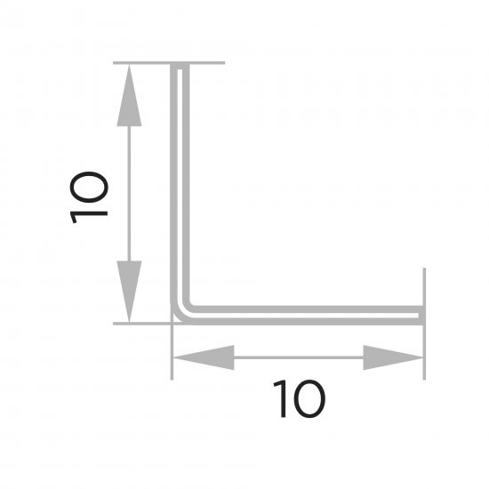 Угол ПВХ 10x10x2700 мм слоновая кость