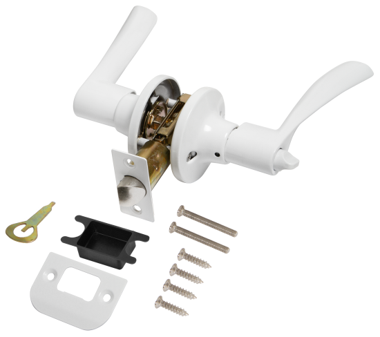 Ручка фалевая фиксатор цвет белый