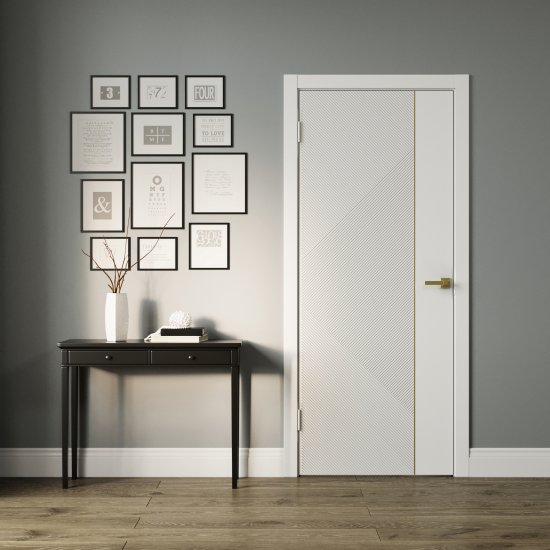 Дверь межкомнатная глухая с замком и петлями в комплекте Соло 4 70x200 см эмаль цвет белый