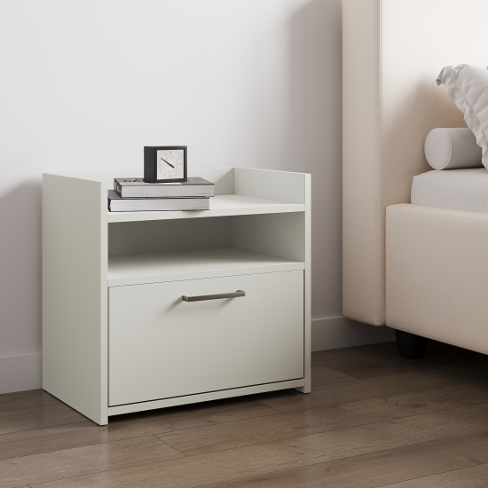 Тумба прикроватная 49.8x48.4x33.3 см ЛДСП цвет белый лед