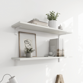 Полка настенная 80x20 см ЛДСП цвет белый лед 2 шт