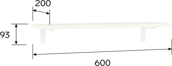 Полка настенная 60x20 см ЛДСП цвет белый лед 2 шт