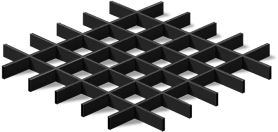 Комплект грильято 100x100x40 мм 2.4 м черный