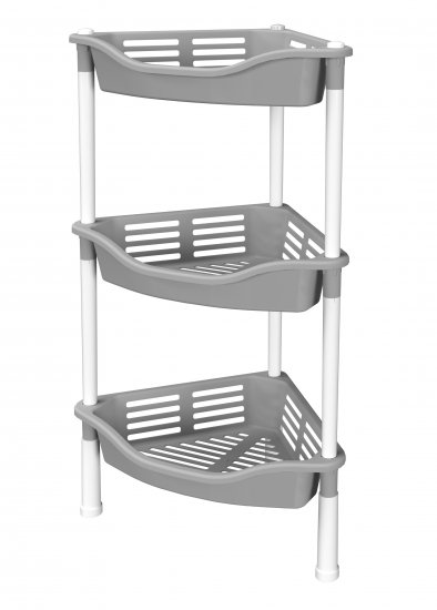 Стеллаж для ванной угловой Berossi Relax 39.63x27.5x68.7 см цвет дымчато-серый