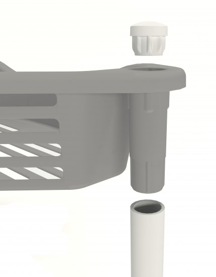 Стеллаж для ванной угловой Berossi Relax 39.63x27.5x68.7 см цвет дымчато-серый