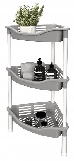 Стеллаж для ванной угловой Berossi Relax 39.63x27.5x68.7 см цвет дымчато-серый