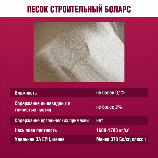 Песок строительный сухой Боларс 25 кг