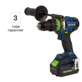 Дрель-шуруповерт аккумуляторная ударная бесщеточная Rockfield RF2094BK, 20 В Li-ion 4 Ач
