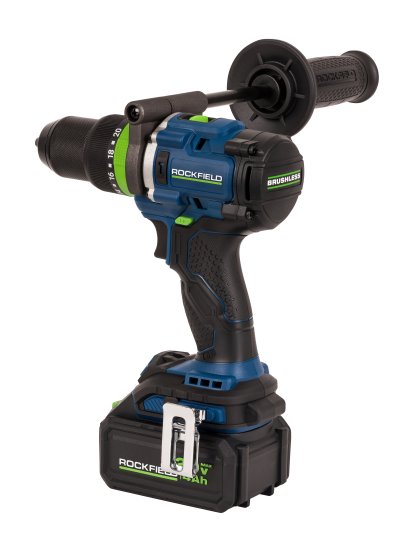 Дрель-шуруповерт аккумуляторная ударная бесщеточная Rockfield RF2094BK, 20 В Li-ion 4 Ач