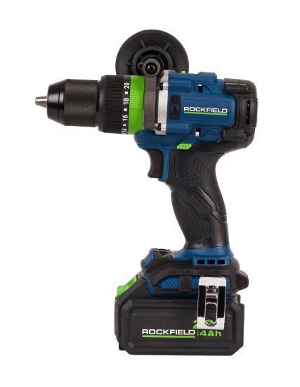 Дрель-шуруповерт аккумуляторная ударная бесщеточная Rockfield RF2094BK, 20 В Li-ion 4 Ач