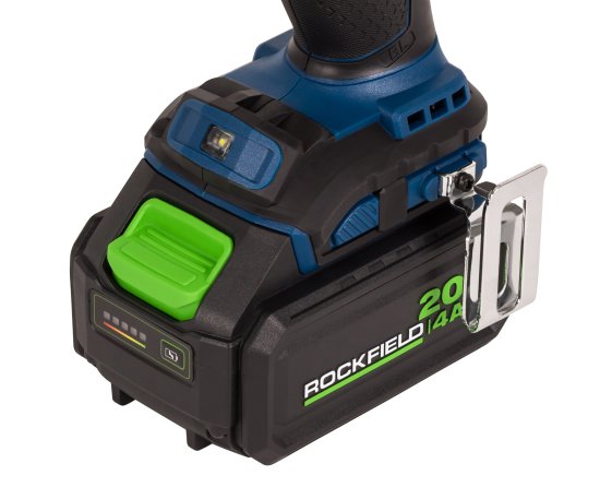 Дрель-шуруповерт аккумуляторная ударная бесщеточная Rockfield RF2094BK, 20 В Li-ion 4 Ач